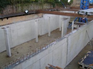 Formwork to wall.