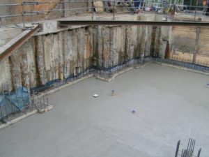 Installation of concrete.