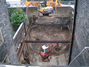 Excavation and underpinning.