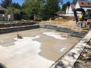 Basement construction in Esher.