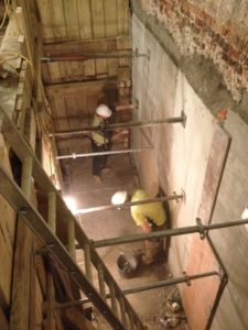 Basement construction in Eaton Place, SW1.