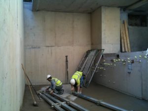 Concreted pool area.