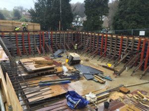 Basement construction in Redhill.