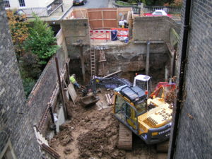 Excavation and underpinning.