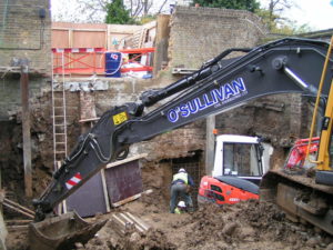 Excavation and underpinning.